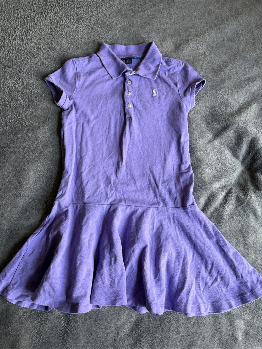Ralph Lauren Girls' Lavender Polo Skater Dress